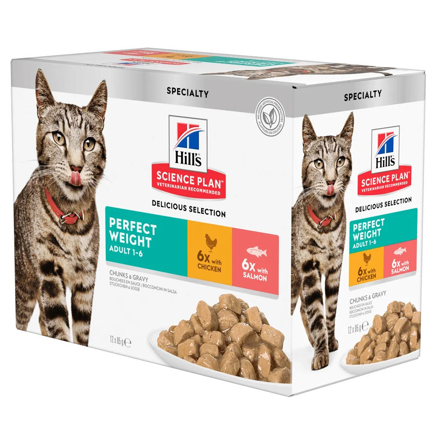 Modern Hill x27 s Science Plan Weight Adult Cat Wet Food Chicken Salmon 12x85g Crafted
