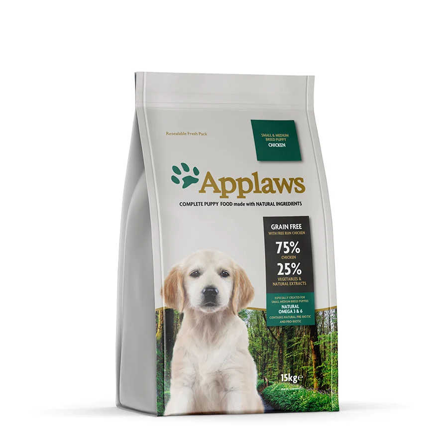 Organic Applaws Natural Small Medium Breed Puppy Dry Dog Food Chicken 15kg Professional