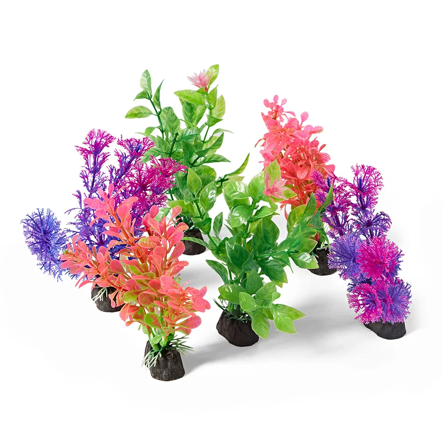 Pure Pets at Home Plastic Plant Colourful 6 Pack Soft