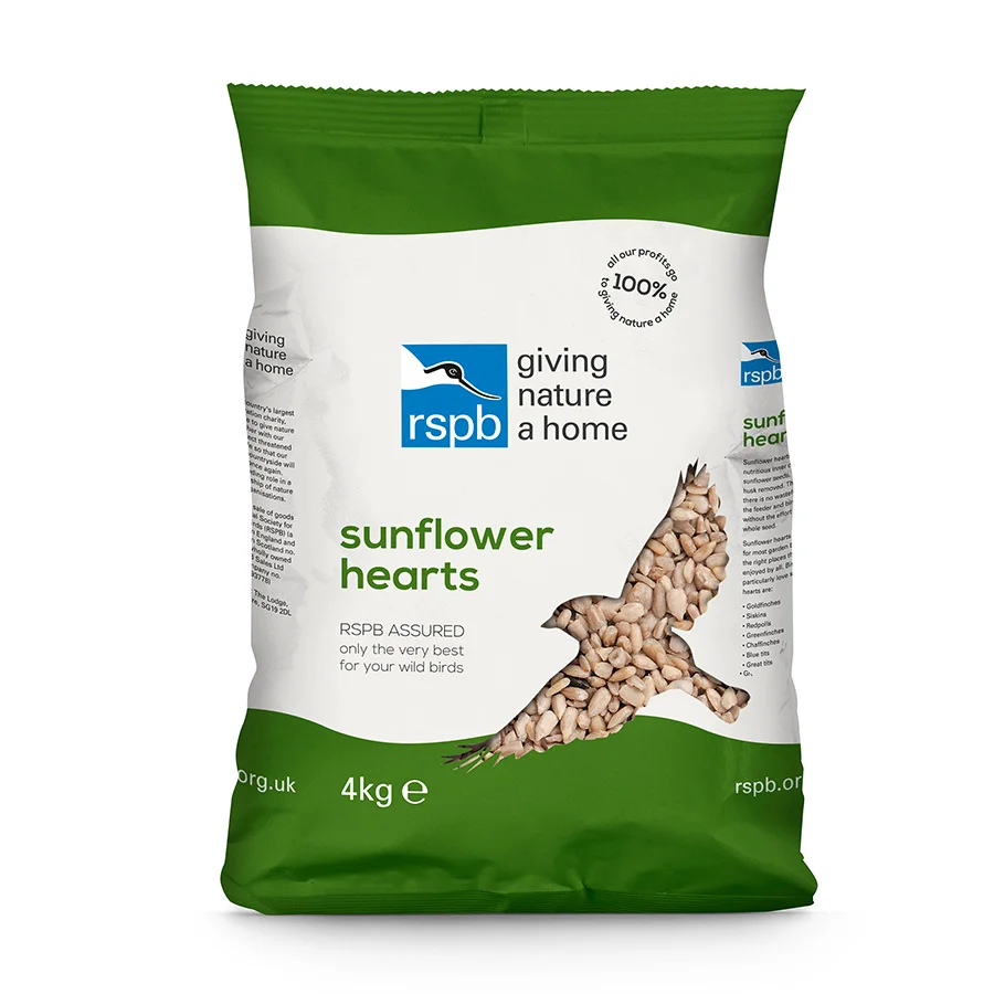 Top-Quality RSPB Wild Bird Food Sunflower Hearts 4kg Consistent