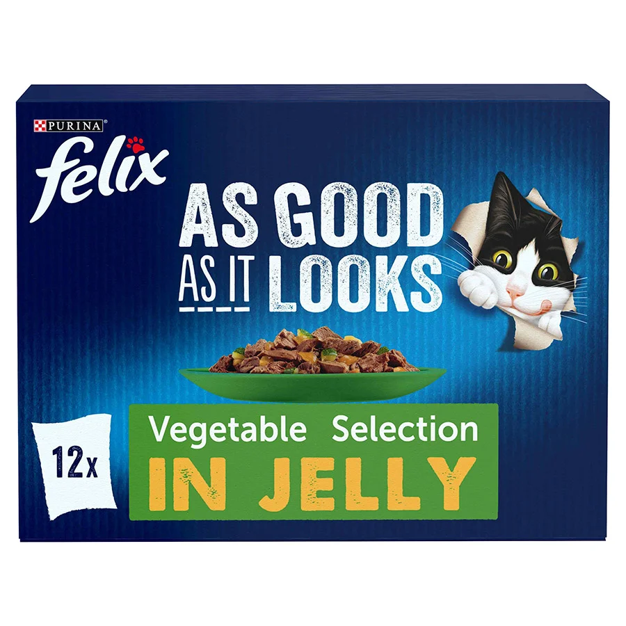 Dependable Felix As Good As It Looks Adult Wet Cat Food Veg Selection In Jelly 12x100g Sophisticated