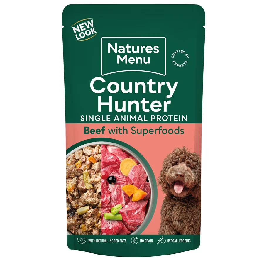 High-Quality Natures Menu Country Hunter Grain Dog Pouch Beef 150g Top-Quality