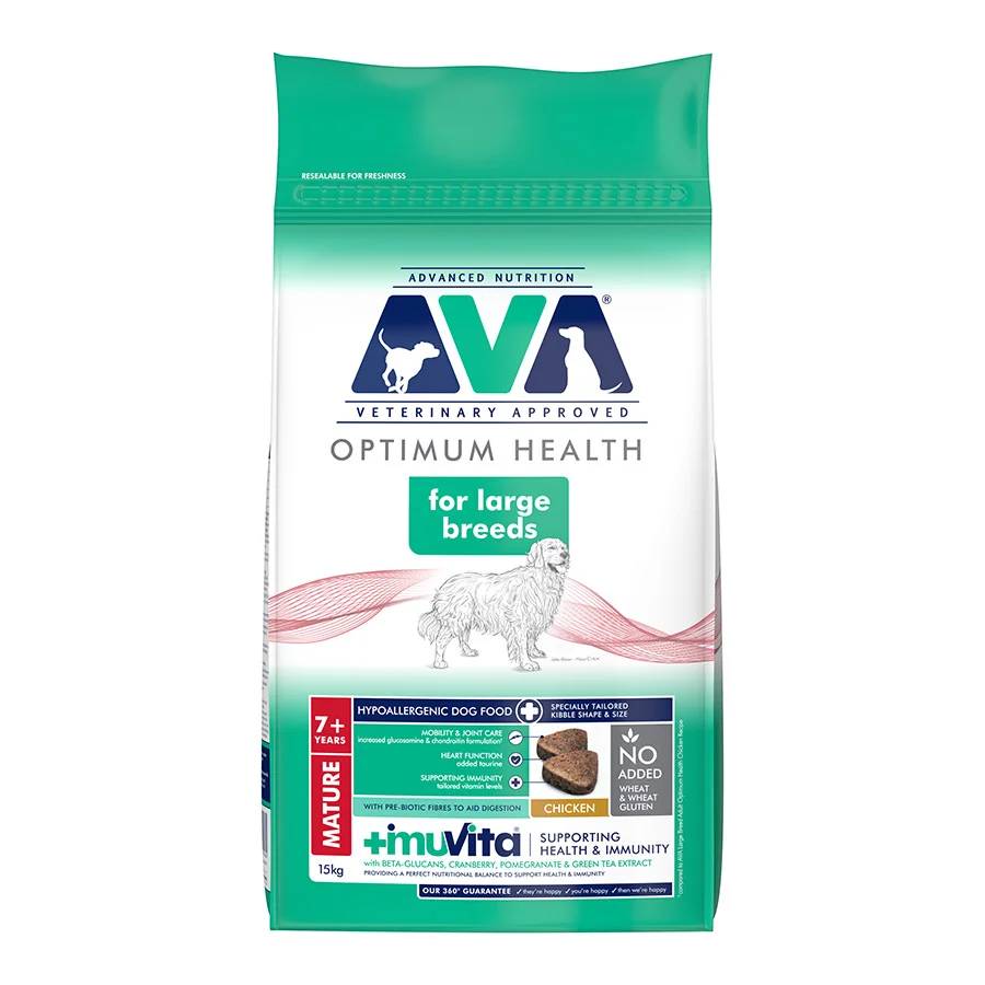 Specialty AVA Optimum Health Large Breed Senior Dry Dog Food Chicken 15kg Powerful