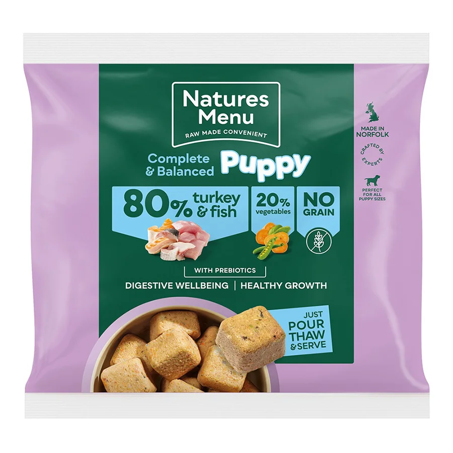 High-Grade Natures Menu Complete Balanced 80 20 Frozen Puppy Food Turkey Fish 1kg High-Performance