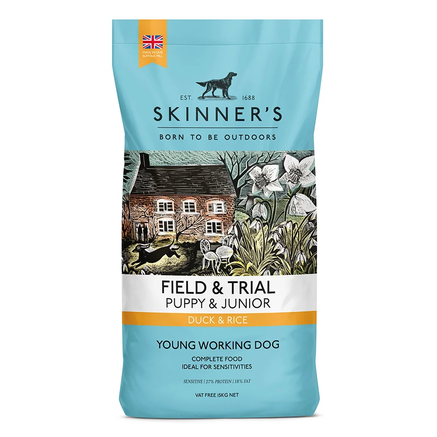 Original Design Skinner x27 s Field Trial Working Puppy Junior Dry Dog Food Duck Rice 15kg Detailed