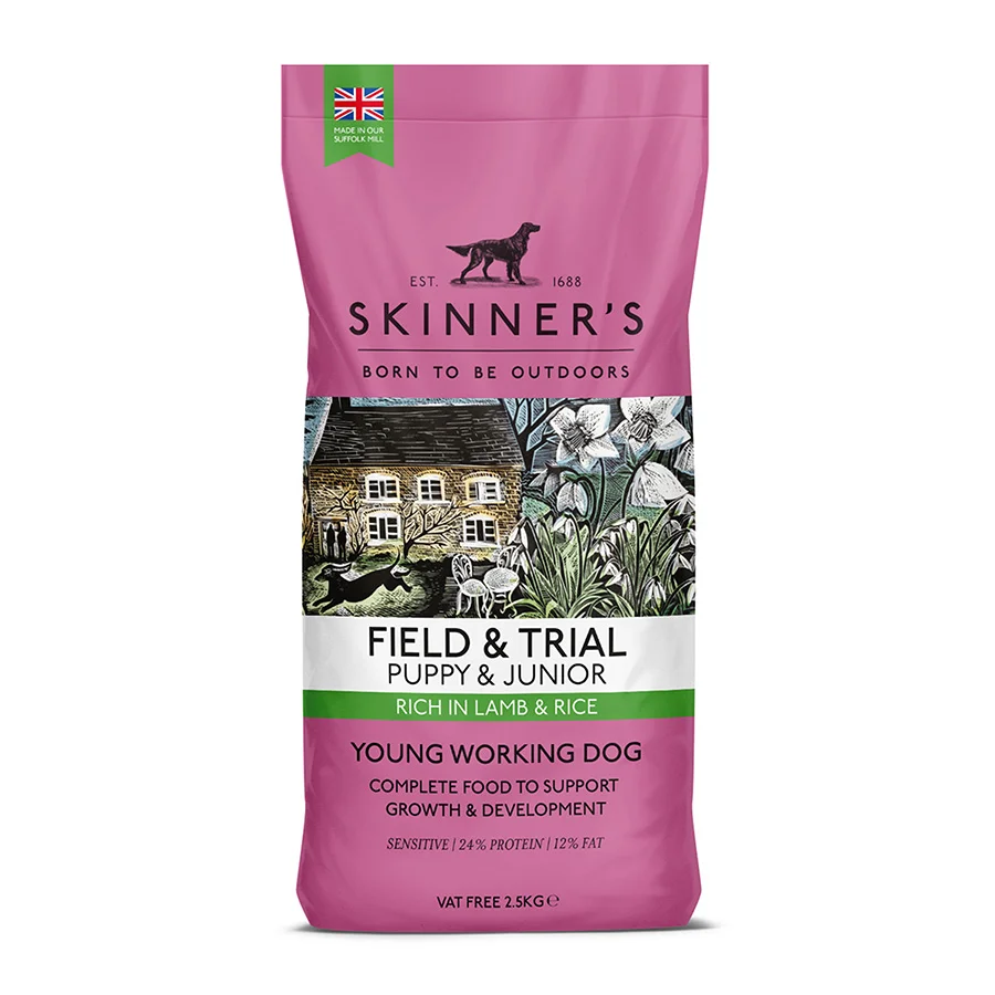 Quality Skinner x27 s Field Trial Working Puppy Junior Dry Dog Food Lamb Rice 2.5kg Long-Lasting
