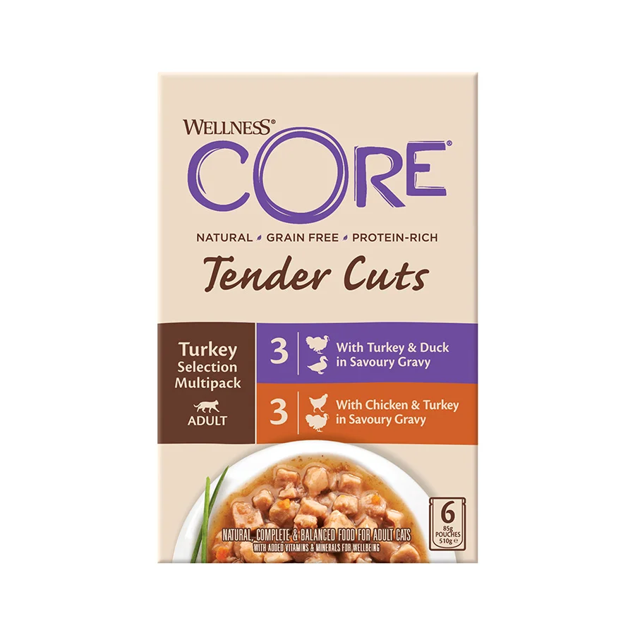 Natural Wellness Core Tender Cuts Cat Food Turkey 6x85g Artisan
