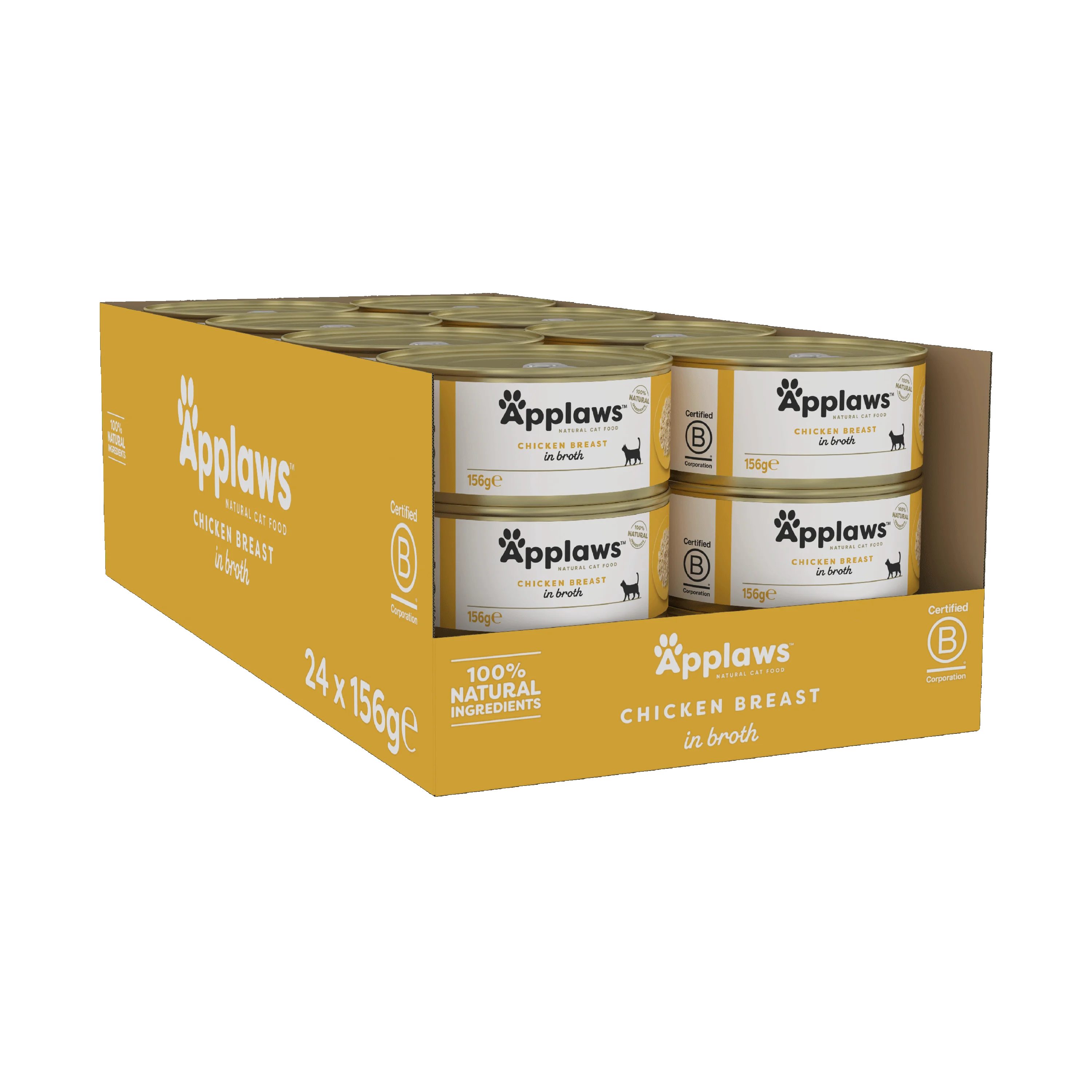 Environmentally Friendly Applaws Natural Wet Adult Cat Food Chicken Breast in Broth 24x156g Tins Premium Material