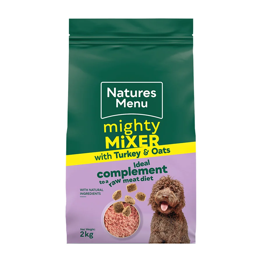 Elite Natures Menu Mighty Mixer with Turkey Oats Dog Food 2kg Eco-Friendly