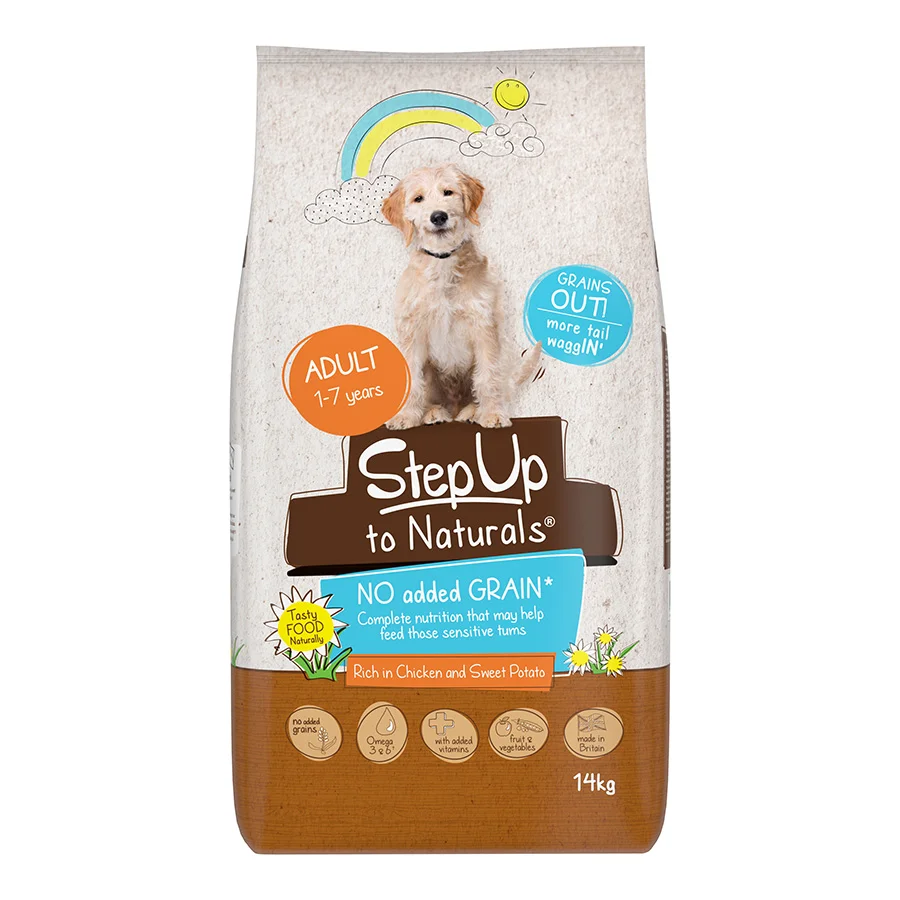 Easy-to-Use Step Up Naturals No Added Grain Adult Dry Dog Food Chicken Sweet Potato 14kg Professional