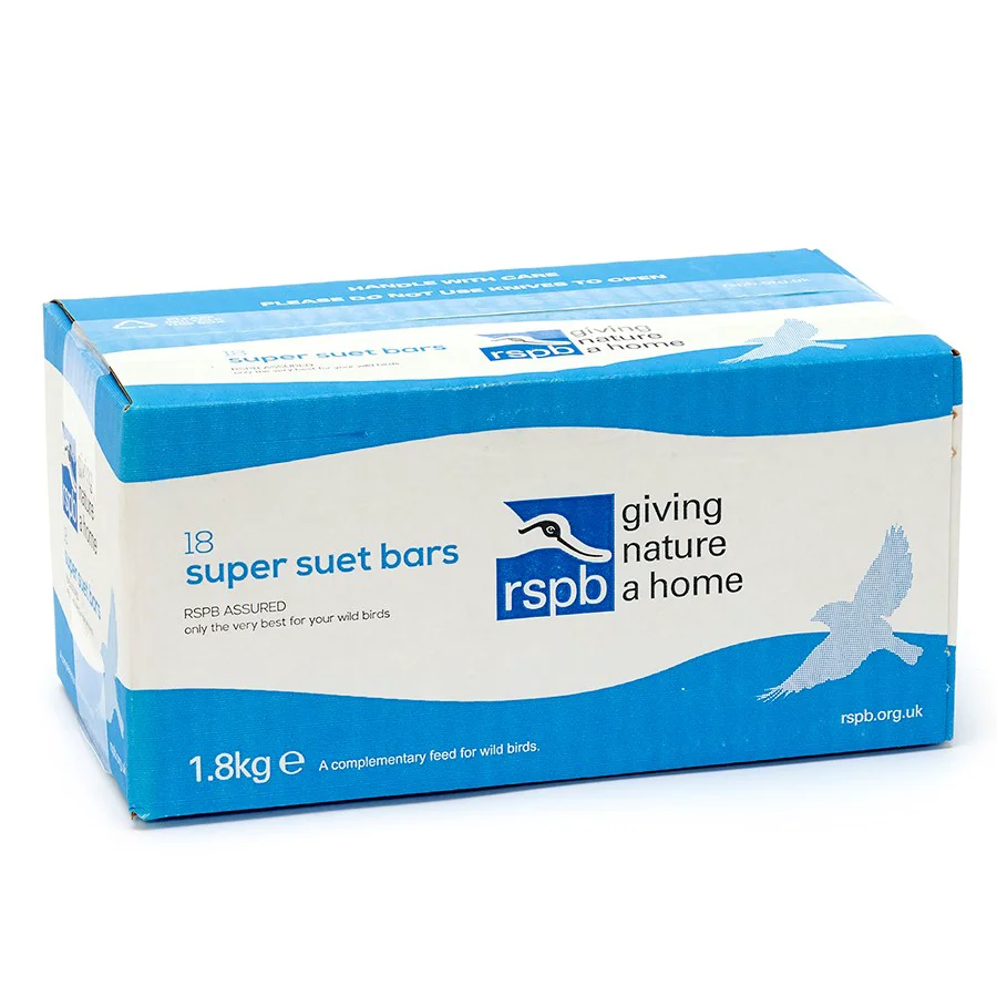 Powerful RSPB Super Suet Bars Wild Bird Food 18x100g Natural
