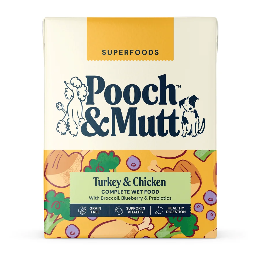 Genuine Pooch Mutt Wet Dog Food with Turkey Chicken 375g Trendy