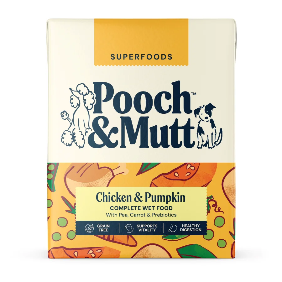 Proven Pooch Mutt Adult Wet Dog Food with Chicken， Pumpkin， Pea 375g World-Class