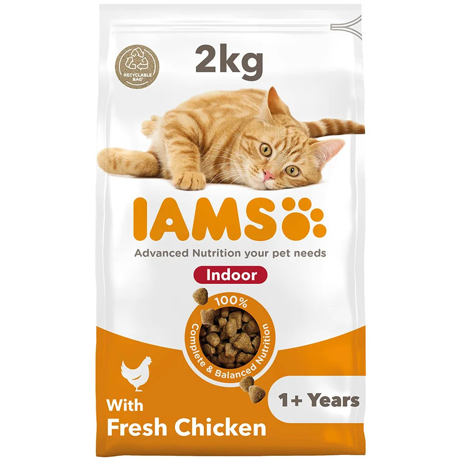 Artisan Iams Indoor Adult Dry Cat Food Chicken 2kg Lightweight