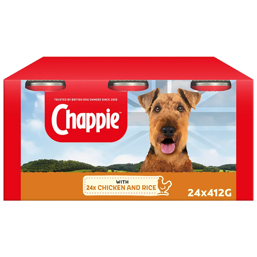Unique Chappie Adult Wet Dog Food Chicken Rice In Loaf 24x412g Classic