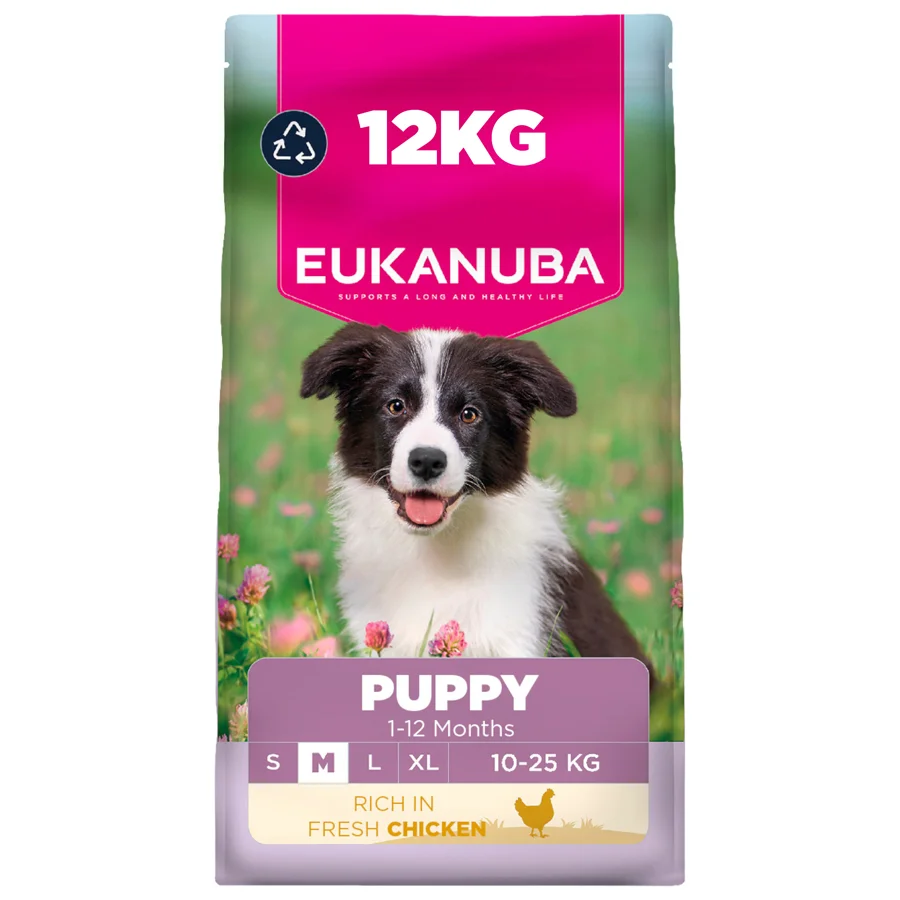 Fashionable Eukanuba Medium Breed Puppy Dry Dog Food Chicken 12kg Superior