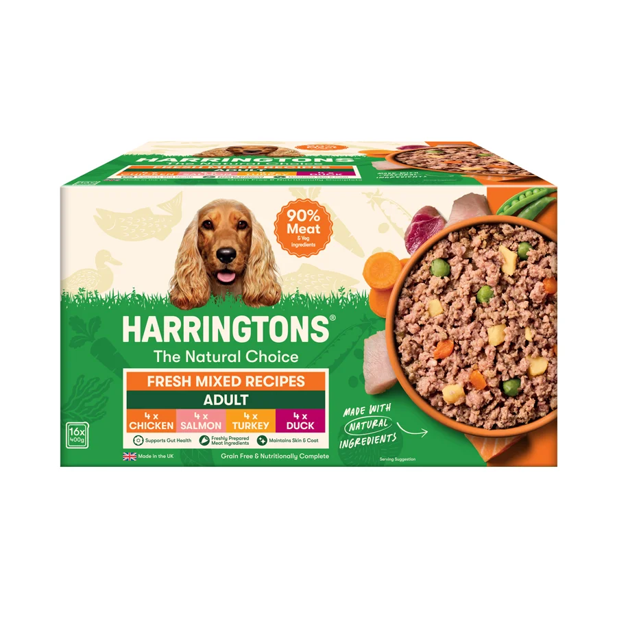 Premium Harringtons Grain Wet Dog Food Mixed Selection 16x400g Relaxed