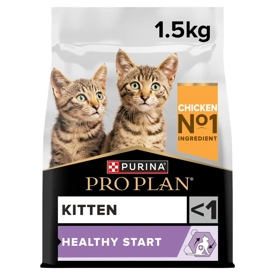 Breathable Pro Plan Healthy Start Dry Kitten Food Chicken 1.5kg Pure