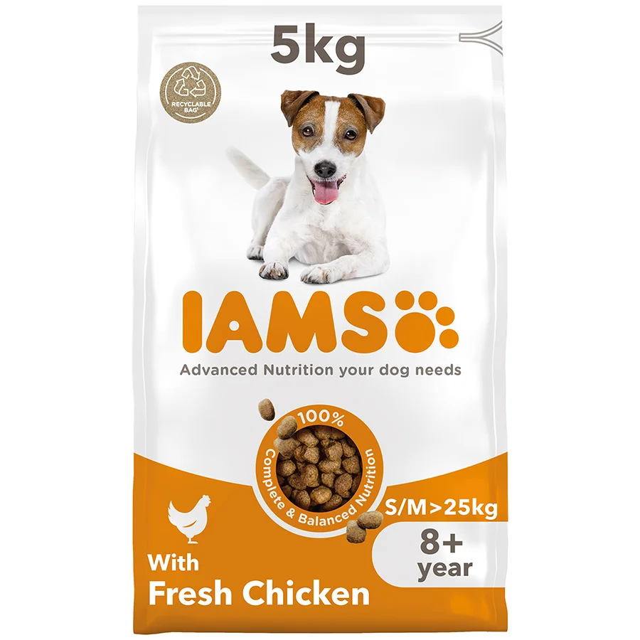 Healthy Iams Small Medium Breed Senior Dry Dog Food Chicken 5kg Easy-to-Use
