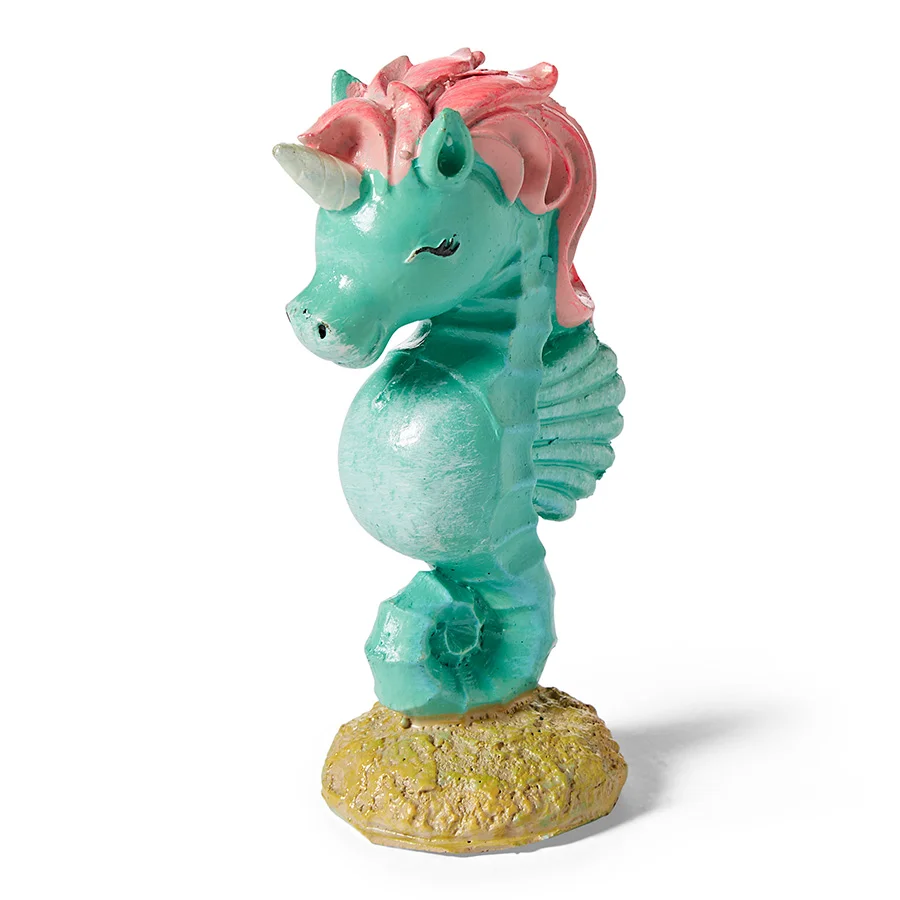 Modern Aqua Town Unicorn Sea Horse Aquarium Ornament Clean