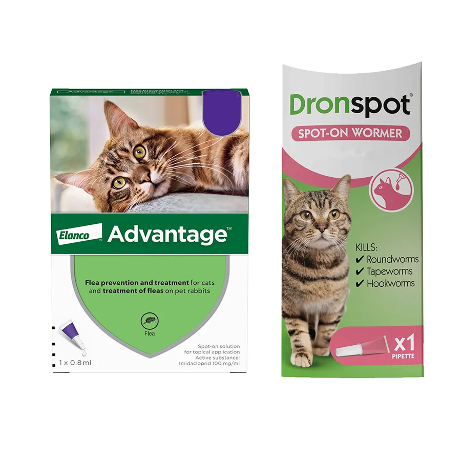 Smart Advantage Dronspot Spot-On Cat Flea Worming Treatment Artisan