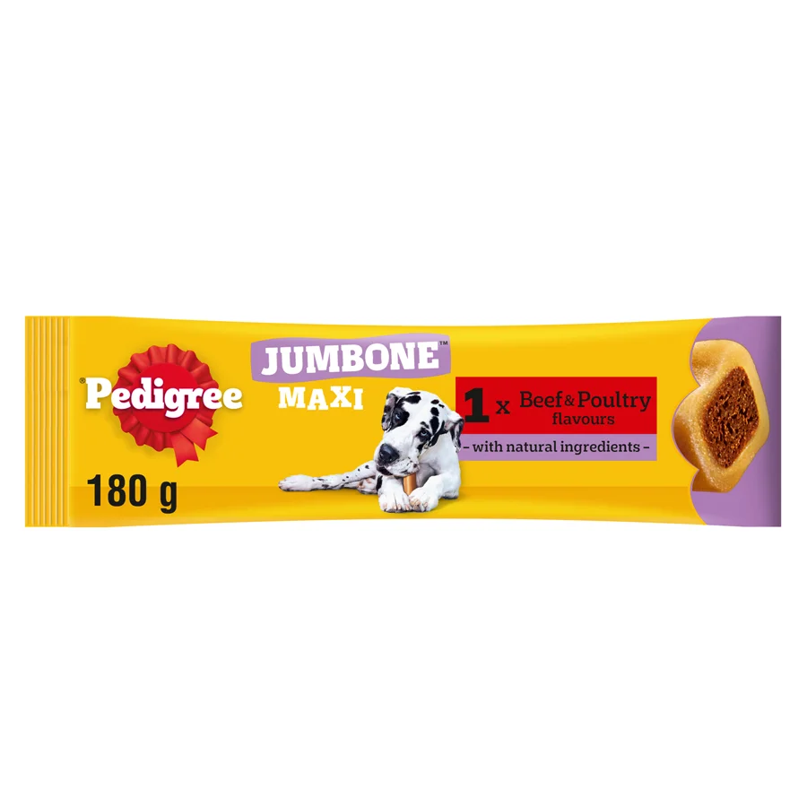 Fine Pedigree Jumbone Large Dog Low Fat Treat with Beef Poultry 180g Relaxed