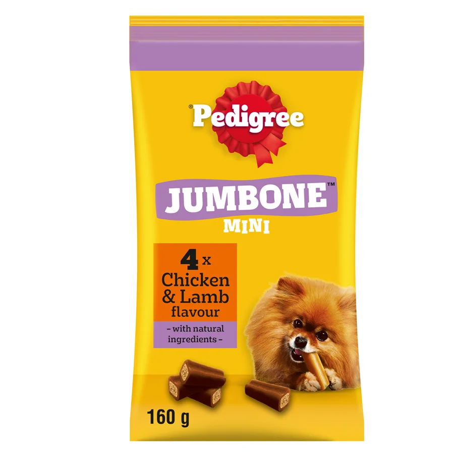 Certified Pedigree Jumbone Mini Small Adult Dog Treats Chicken Lamb 4 Pack High-End