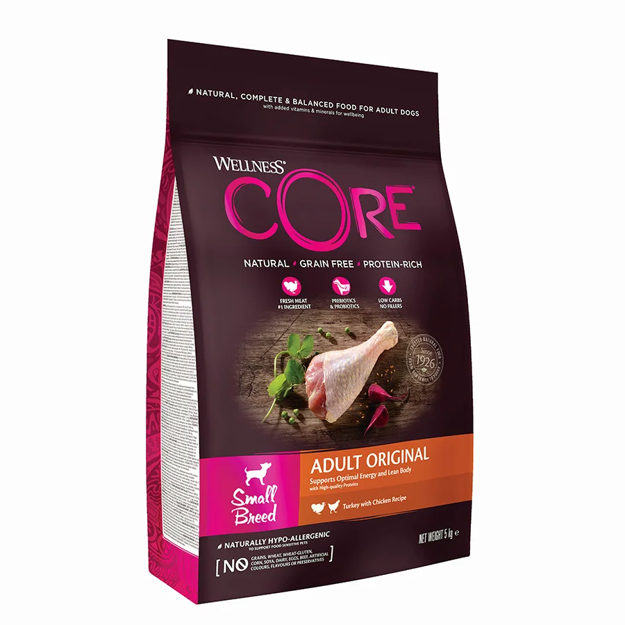 Versatile Wellness Core Complete Small Breed Adult Dry Dog Food Turkey with Chicken 5kg Consistent