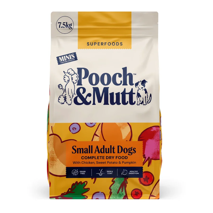 Efficient Pooch Mutt Grain Small Adult Dry Dog Food Chicken With Superfoods 7.5kg Authentic