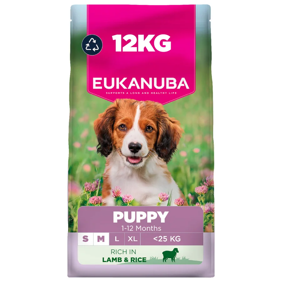 Easy-to-Use Eukanuba Small Medium Puppy Dry Dog Food Lamb Rice 12kg Fine Crafted