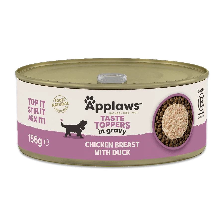 Professional Applaws Taste Toppers Wet Dog Food Chicken Duck in Gravy 156g High-Quality
