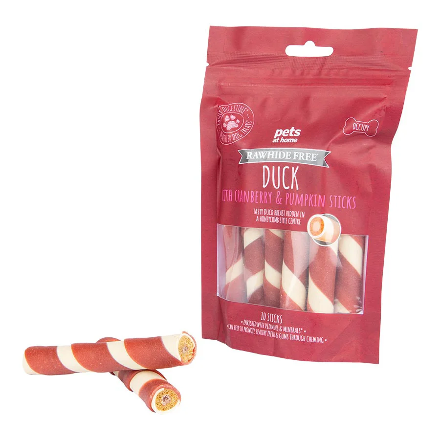 Consistent Pets at Home Duck with Cranberry Pumpkin Dog Sticks 10 Pack Breathable