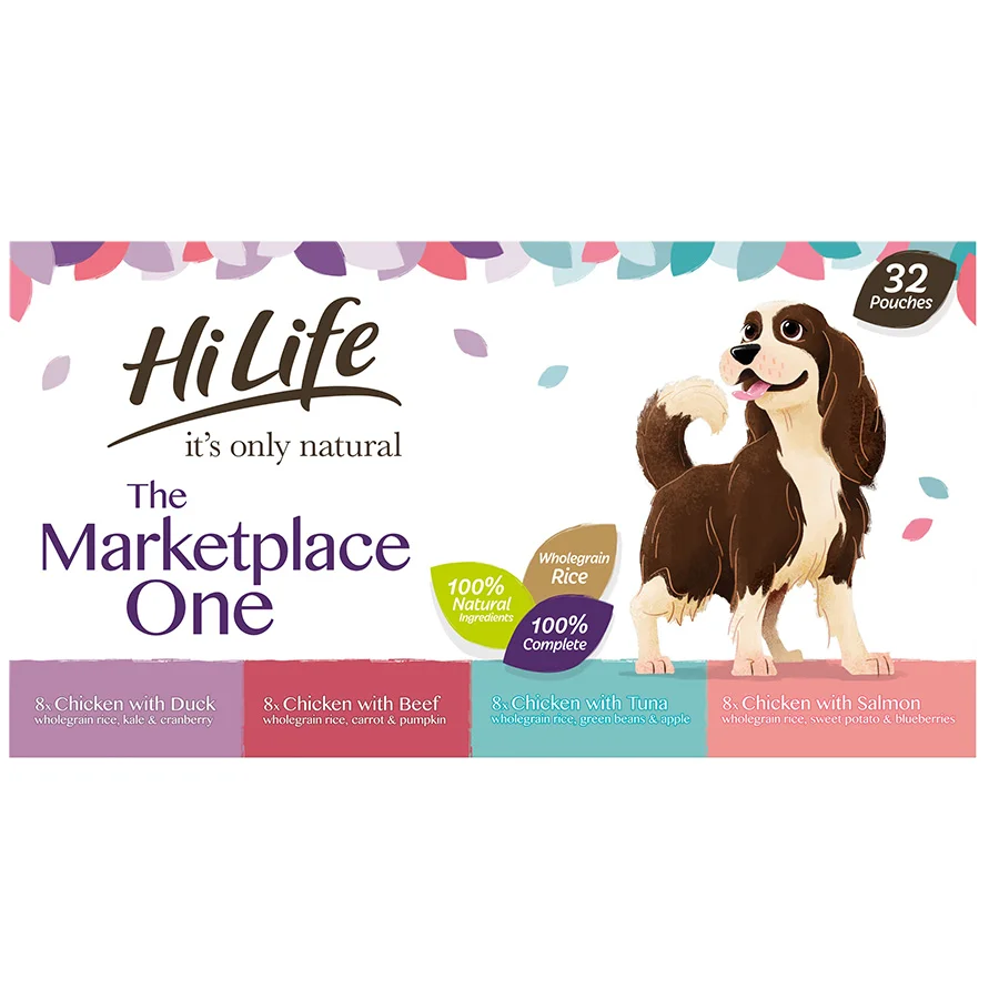 Reusable HiLife Natural Complete Wet Adult Dog Food 32x150g Original Design