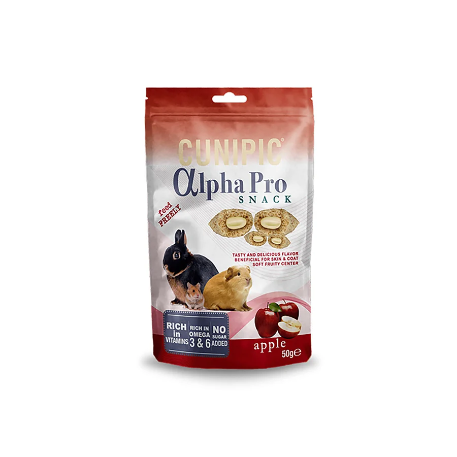 Quality Cunipic Alpha Pro Small Animal Treats Apple 50g Soft