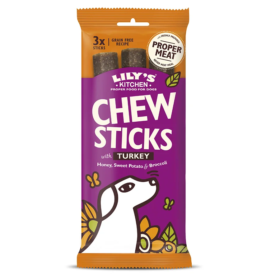 Secure Lily x27 s Kitchen Dog Chew Sticks With Turkey 120g Official