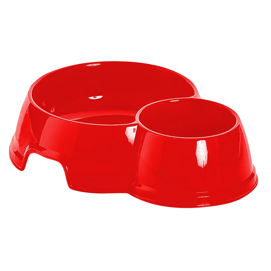 High-End Pets at Home Twin Pet Bowl Red Practical