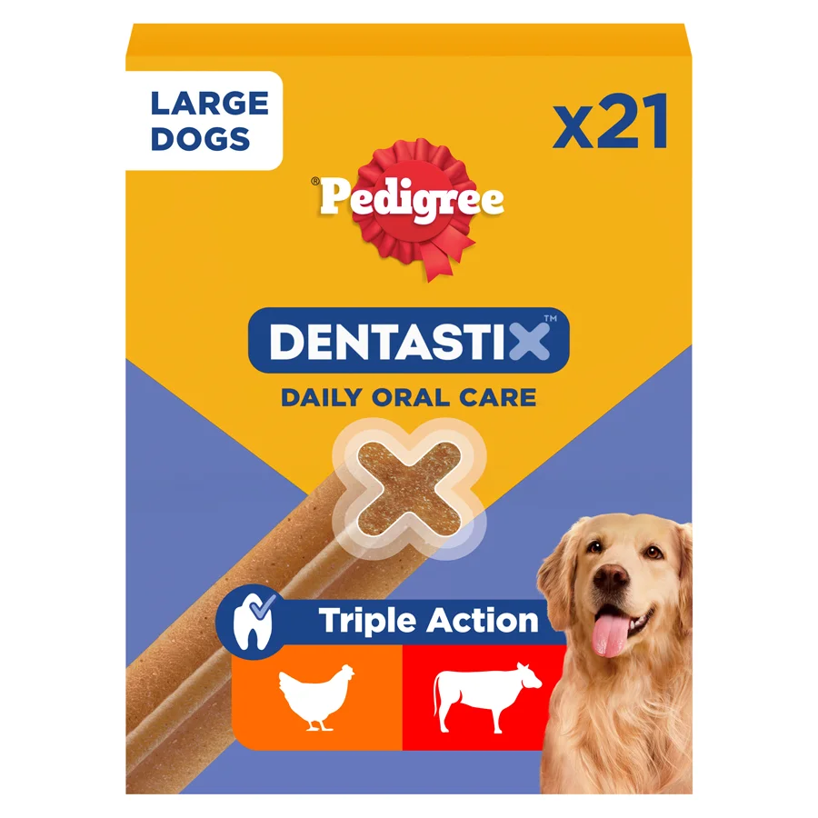 Healthy Pedigree Dentastix Daily Dental Treats Large Adult Dog 21 Pack Enhanced