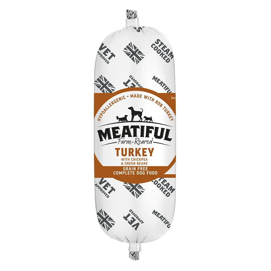 Fashionable Meatiful Grain Wet Dog Food Turkey Chickpea Green Beans Soft