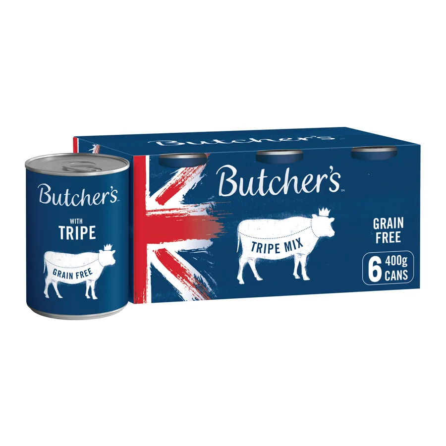 High-Performance Butcher x27 s Grain Adult Wet Dog Food Tripe 6x400g Secure
