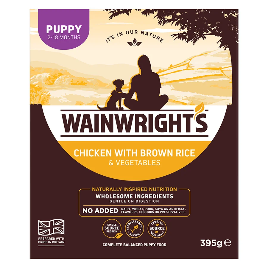 Versatile Wainwright x27 s Puppy Wet Dog Food Chicken with Brown Rice 395g Comfortable