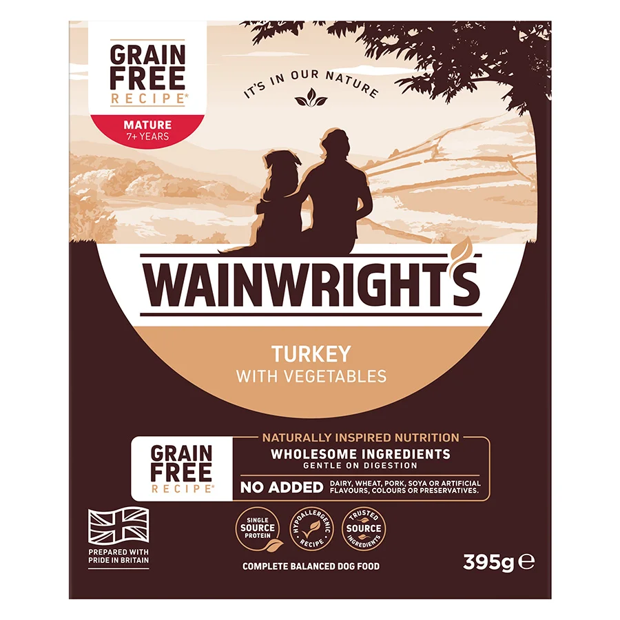 Exceptional Wainwright x27 s Grain Senior Wet Dog Food Turkey 395g Efficient