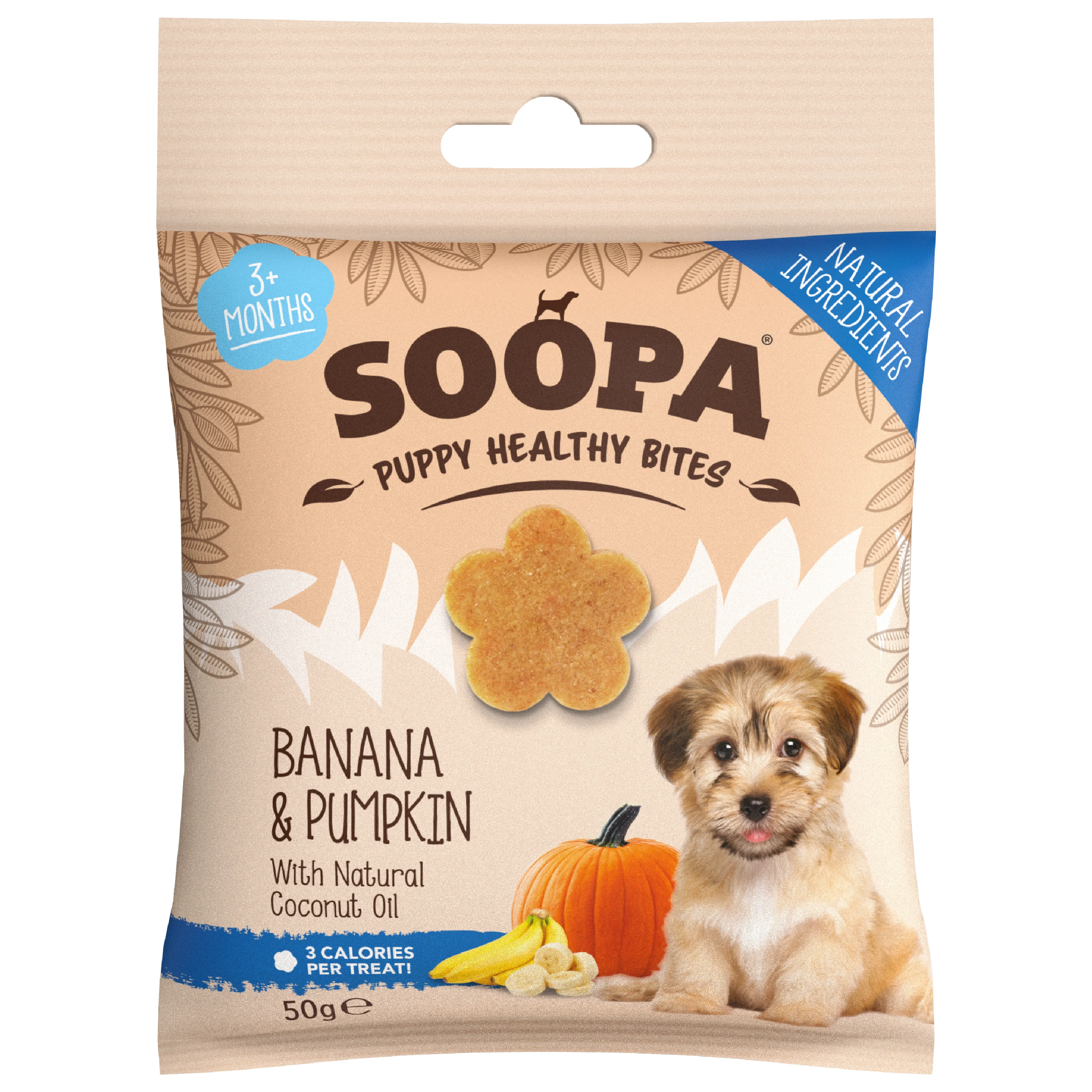 First-Class Soopa Healthy Bites Puppy Treats Banana Pumpkin 50g Functional