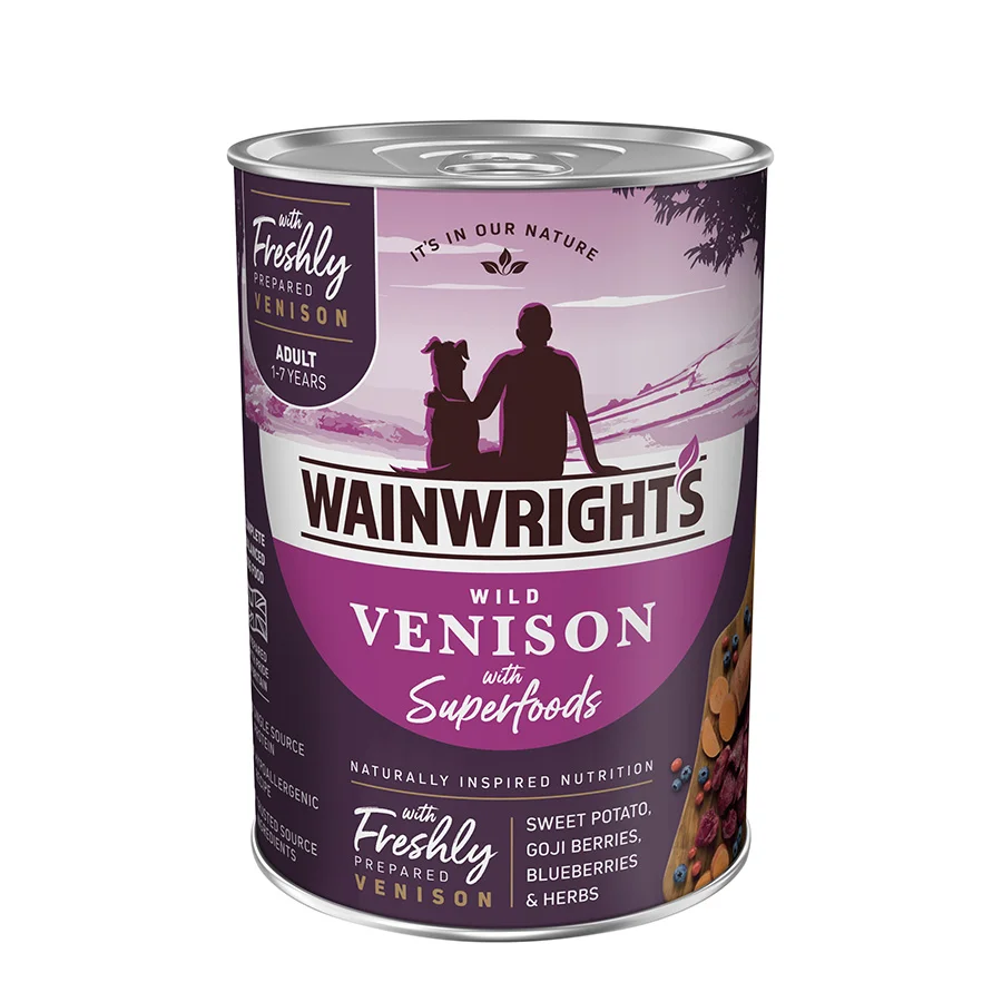 Consistent Wainwright x27 s Wet Adult Dog Food Wild Venison With Superfoods 395g Trendy