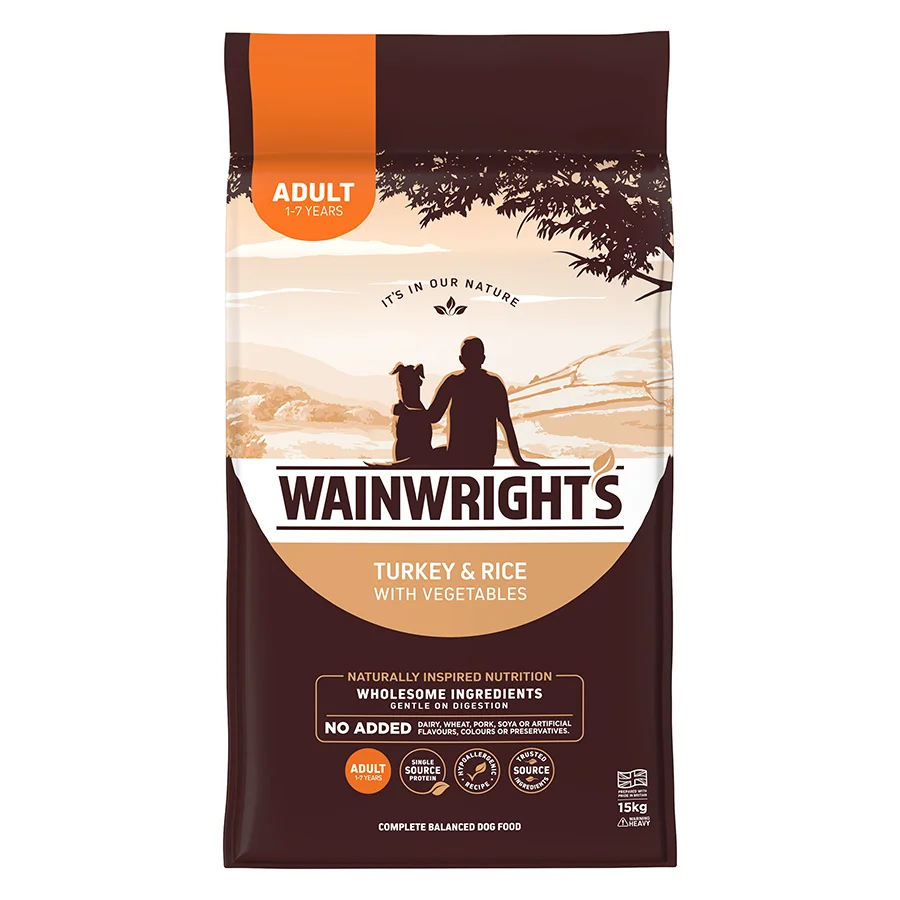 Fashionable Wainwright x27 s Complete Adult Dry Dog Food Turkey with Rice Clean