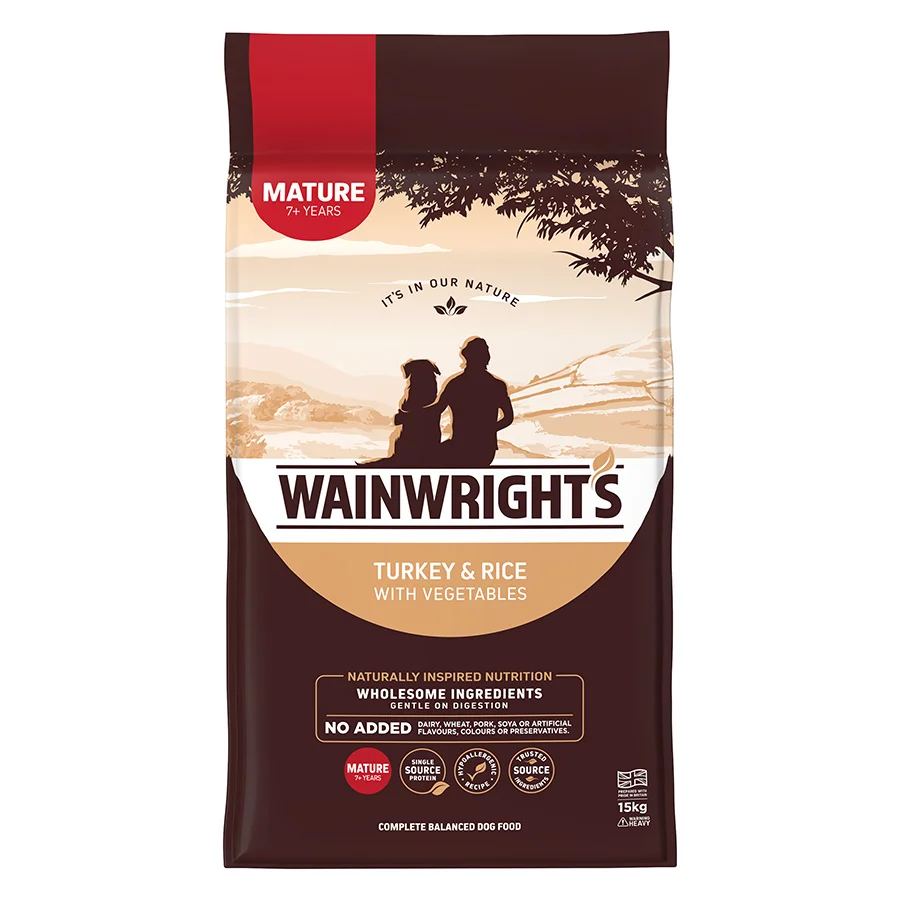 Enhanced Wainwright x27 s Mature Dry Dog Food Turkey with Rice Effective