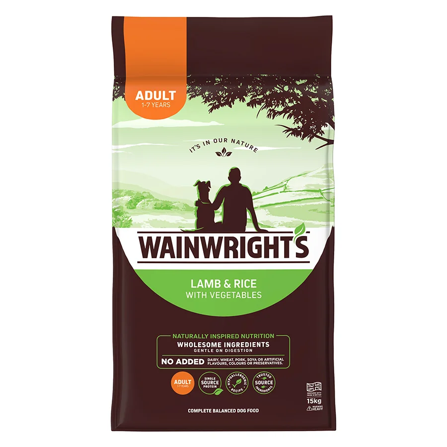 Lightweight Wainwright x27 s Adult Dry Dog Food Lamb with Rice Easy-to-Use