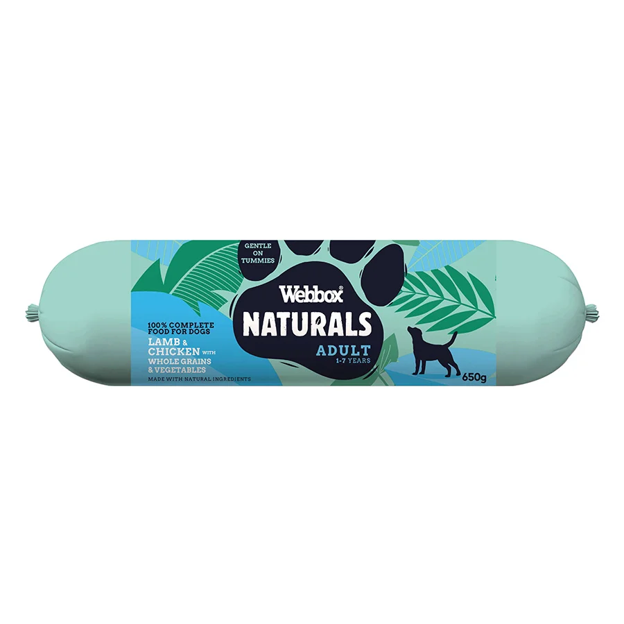 Reliable Webbox Naturals Sausage Adult Wet Dog Food with Lamb Chicken 650g Powerful