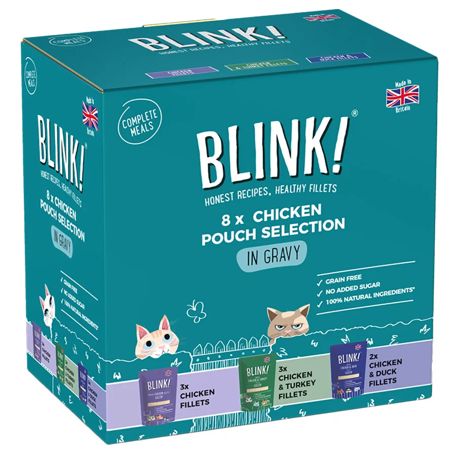 High-End Blink Adult Wet Cat Food Chicken In Gravy 8x85g Stylish