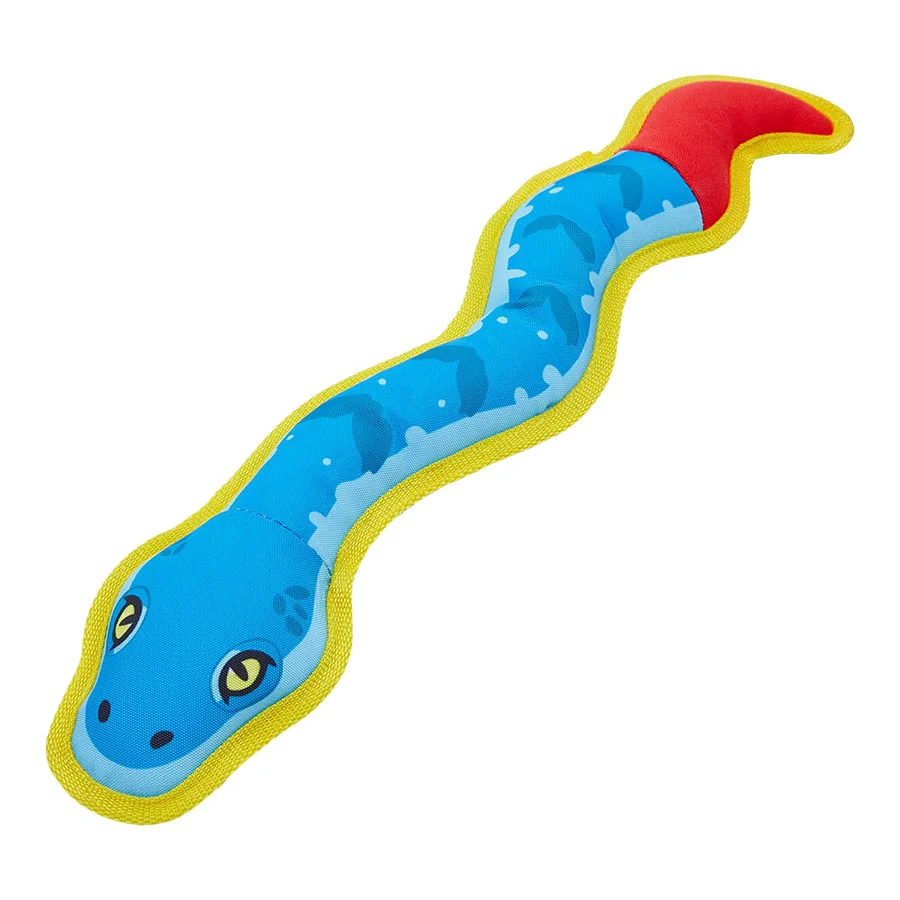 Prestigious Ruff Tuff Snake Dog Toy Blue Lightweight
