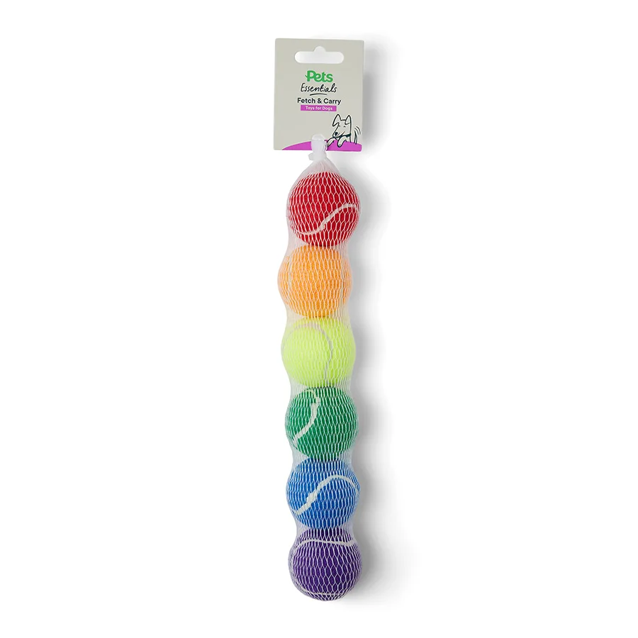 Authentic Pets at Home Tennis Balls Dog Toy 6 Pack Consistent